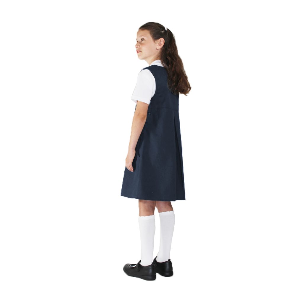 SCHOOL NAVY PINAFORE DRESS WITH A FRONT PLEAT - 100% ORGANIC COTTON ...